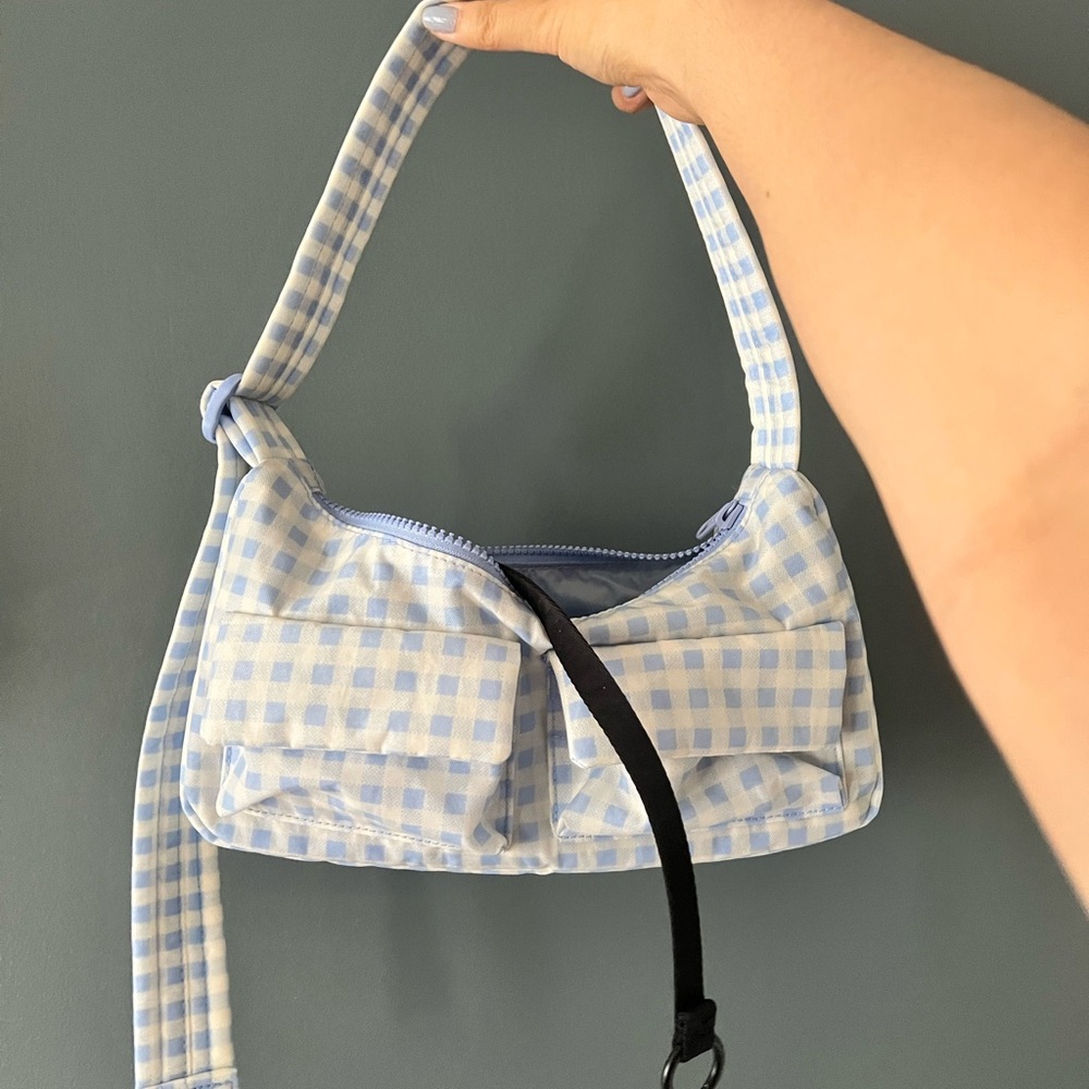 Baggu Blue Gingham Cargo Shoulder EUC - Picture 3 of 3
